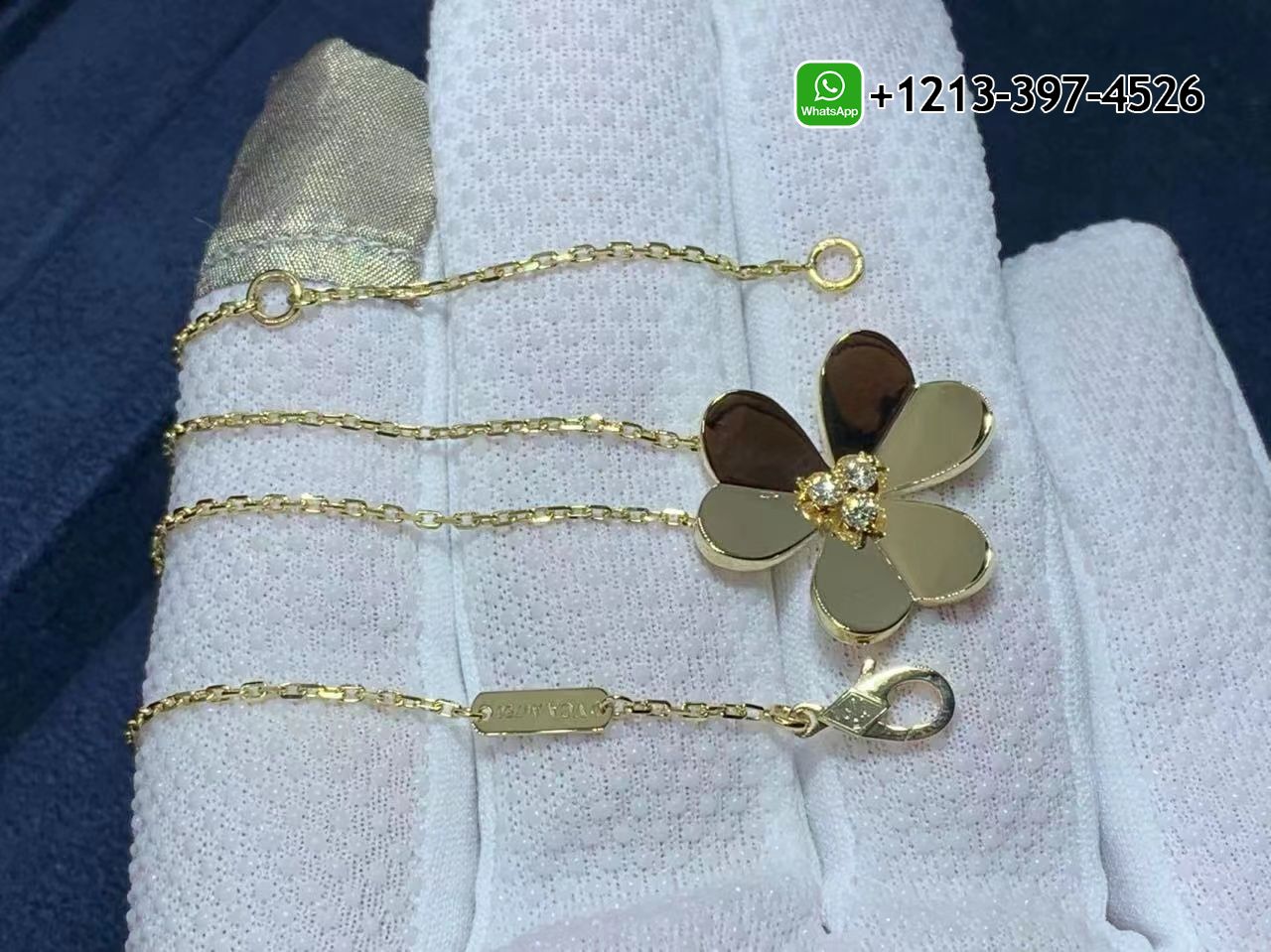 Van-Cleef-Arpels-18k-Yellow-Gold-0.16ct-Diamond-Large-Model-Frivole-Pendant-Necklace-VCARC96800-1.jpg Custom Made Best Quality 1:1 Van Cleef & Arpels 18k Yellow Gold 0.16ct Diamond Large Model Frivole Pendant Necklace - High Quality 18k Gold and Diamond Luxury Distinctive Collection Designer Jewelry Customized Factory Price - Image 2