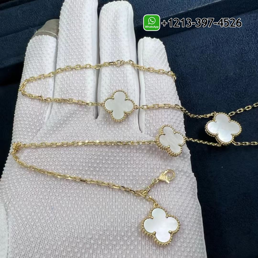 Van-Cleef-Arpels-18k-Yellow-Gold-6-Motifs-Mother-of-Pearl-Magic-Alhambra-Necklace-VCARD79100-2.jpg Best Sellers 1:1 Quality Cheap Custom Made Van Cleef & Arpels 18k Yellow Gold 6 Motifs Mother of Pearl Magic Alhambra Necklace - High Quality 18k Gold and Diamond Luxury Distinctive Collection Designer Jewelry Customized Factory Price - Image 3