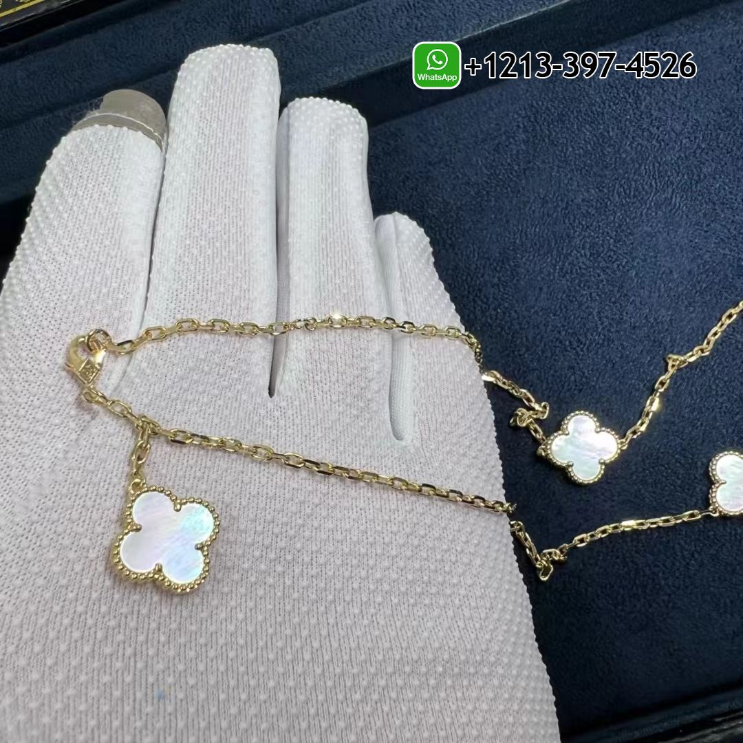 Van-Cleef-Arpels-18k-Yellow-Gold-6-Motifs-Mother-of-Pearl-Magic-Alhambra-Necklace-VCARD79100-4.jpg Best Sellers 1:1 Quality Cheap Custom Made Van Cleef & Arpels 18k Yellow Gold 6 Motifs Mother of Pearl Magic Alhambra Necklace - High Quality 18k Gold and Diamond Luxury Distinctive Collection Designer Jewelry Customized Factory Price - Image 5