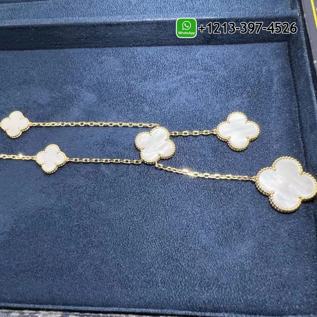 Van-Cleef-Arpels-18k-Yellow-Gold-6-Motifs-Mother-of-Pearl-Magic-Alhambra-Necklace-VCARD79100-5.jpg Best Sellers 1:1 Quality Cheap Custom Made Van Cleef & Arpels 18k Yellow Gold 6 Motifs Mother of Pearl Magic Alhambra Necklace - High Quality 18k Gold and Diamond Luxury Distinctive Collection Designer Jewelry Customized Factory Price - Image 6