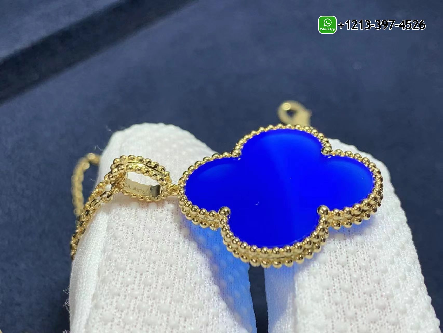 Van-Cleef-Arpels-18k-Yellow-Gold-Blue-Agate-1-Motif-Magic-Alhambra-Long-Necklace-VCARP6LA00-2.jpg Custom Made Best Quality 1:1 Cheap Van Cleef & Arpels 18k Yellow Gold Blue Agate 1 Motif Magic Alhambra Long Necklace - High Quality 18k Gold and Diamond Luxury Distinctive Collection Designer Jewelry Customized Factory Price - Image 3