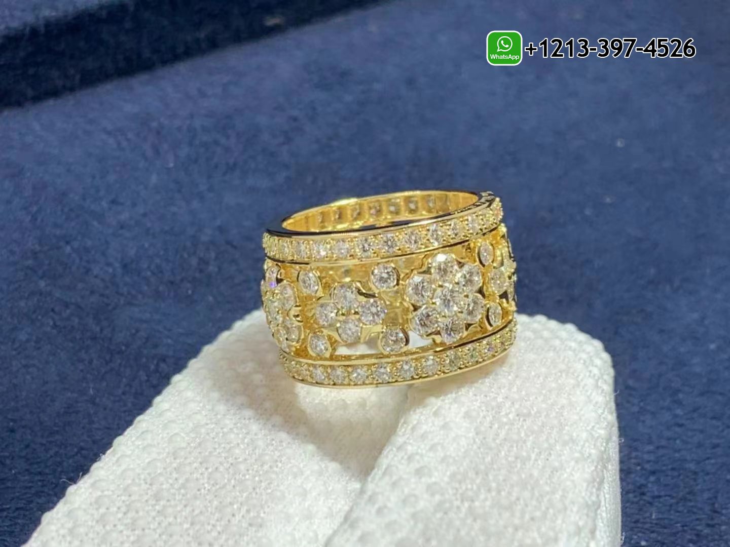 Van-Cleef-Arpels-18k-Yellow-Gold-Diamonds-Snowflake-Ring-VCARO3RV00-3.jpg Custom Made Best Quality 1:1 Van Cleef & Arpels 18k Yellow Gold Diamonds Snowflake Ring - High Quality 18k Gold and Diamond Luxury Distinctive Collection Designer Jewelry Customized Factory Price - Image 4