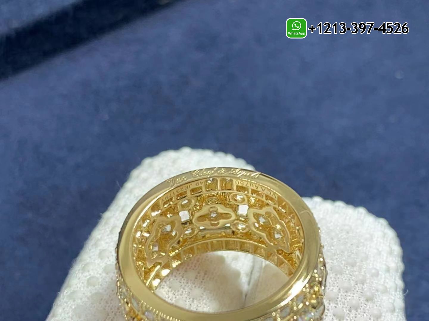 Van-Cleef-Arpels-18k-Yellow-Gold-Diamonds-Snowflake-Ring-VCARO3RV00-5.jpg Custom Made Best Quality 1:1 Van Cleef & Arpels 18k Yellow Gold Diamonds Snowflake Ring - High Quality 18k Gold and Diamond Luxury Distinctive Collection Designer Jewelry Customized Factory Price - Image 6