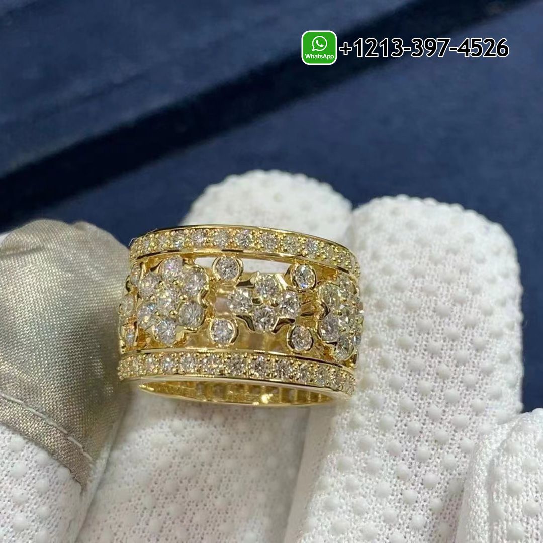 Van-Cleef-Arpels-18k-Yellow-Gold-Diamonds-Snowflake-Ring-VCARO3RV00.jpg Custom Made Best Quality 1:1 Van Cleef & Arpels 18k Yellow Gold Diamonds Snowflake Ring - High Quality 18k Gold and Diamond Luxury Distinctive Collection Designer Jewelry Customized Factory Price