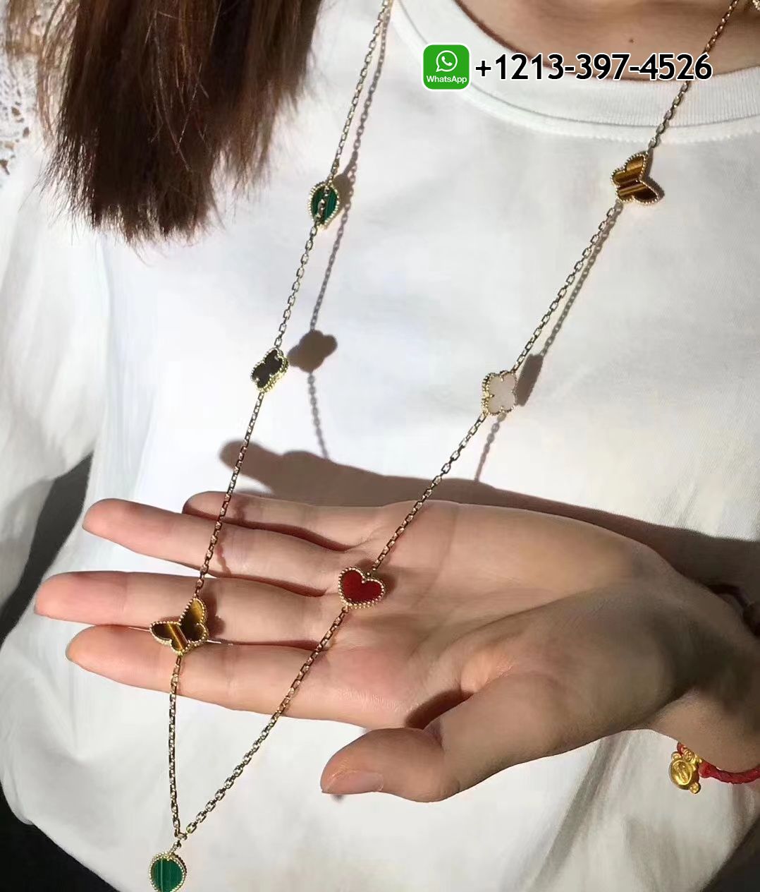 Van-Cleef-Arpels-18k-Yellow-Gold-Gems-12-Motifs-Lucky-Alhambra-Long-Necklace-VCARD80100-1.jpg Van Cleef & Arpels 18k Yellow Gold Gems 12 Motifs Lucky Alhambra Long Necklace VCARD80100 - High Quality 18k Gold and Diamond Luxury Distinctive Collection Designer Jewelry Customized Factory Price - Image 7