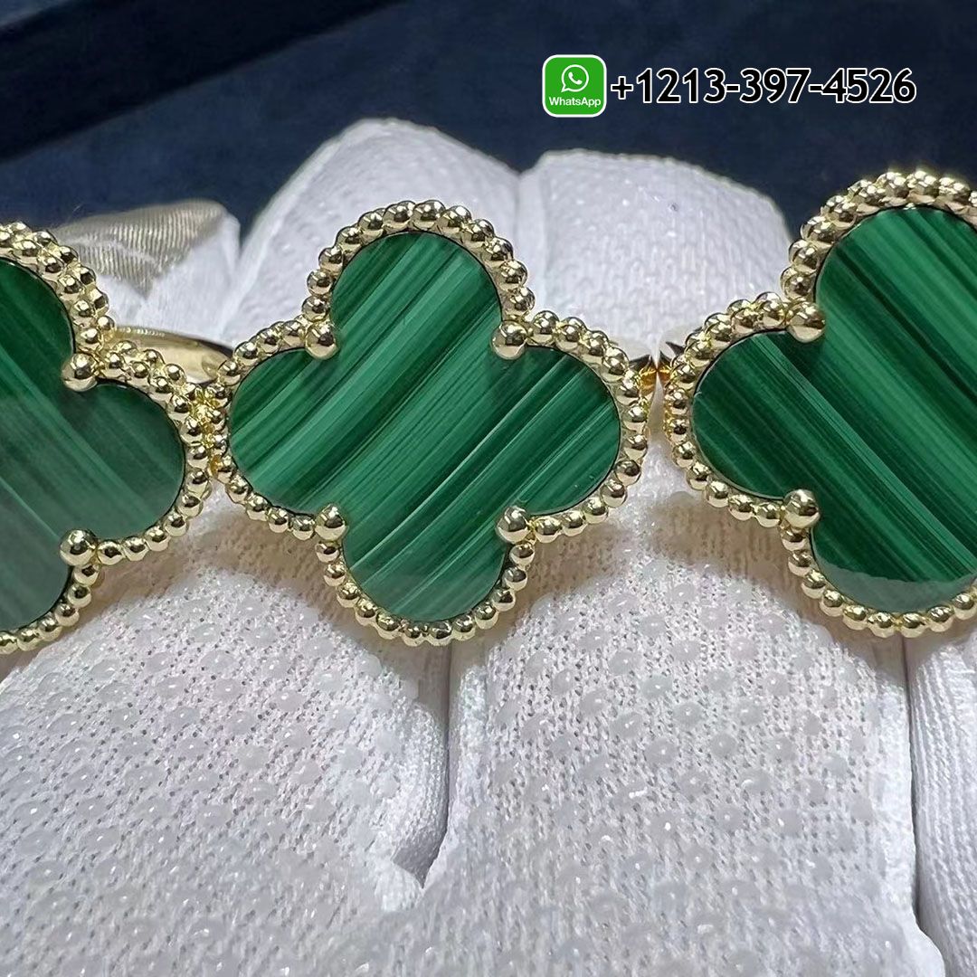 Van Cleef Arpels 18k Yellow Gold Malachite Magic Alhambra Ring VCARO3AV00