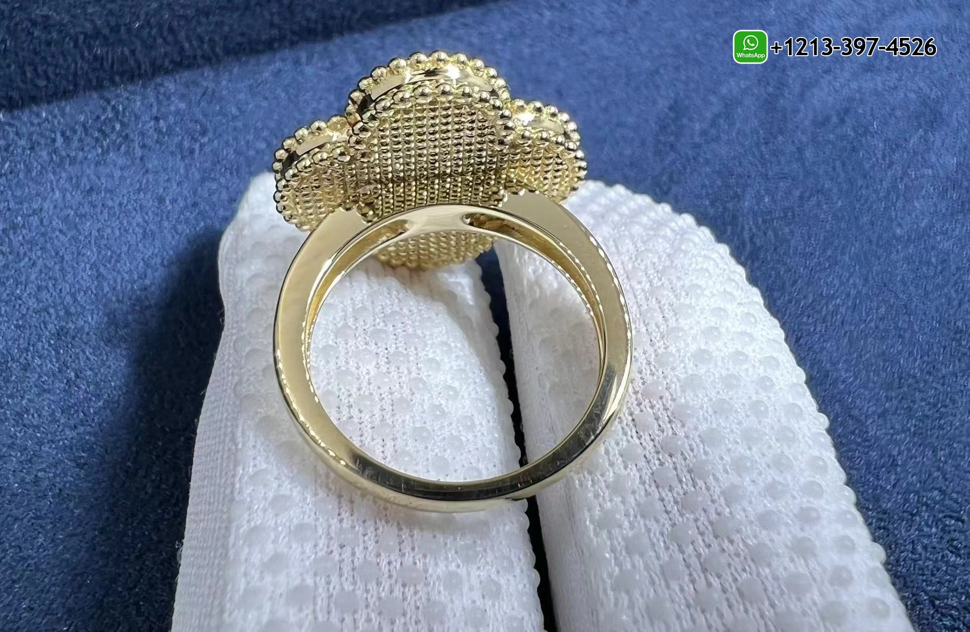 Van-Cleef-Arpels-18k-Yellow-Gold-Mother-of-Pearl-Magic-Alhambra-Ring-VCARF78900-3.jpg Real 1:1 High Quality 18k Gold Top Brand Jewelry Customized - High Quality 18k Gold and Diamond Luxury Distinctive Collection Designer Jewelry Customized Factory Price - Image 4