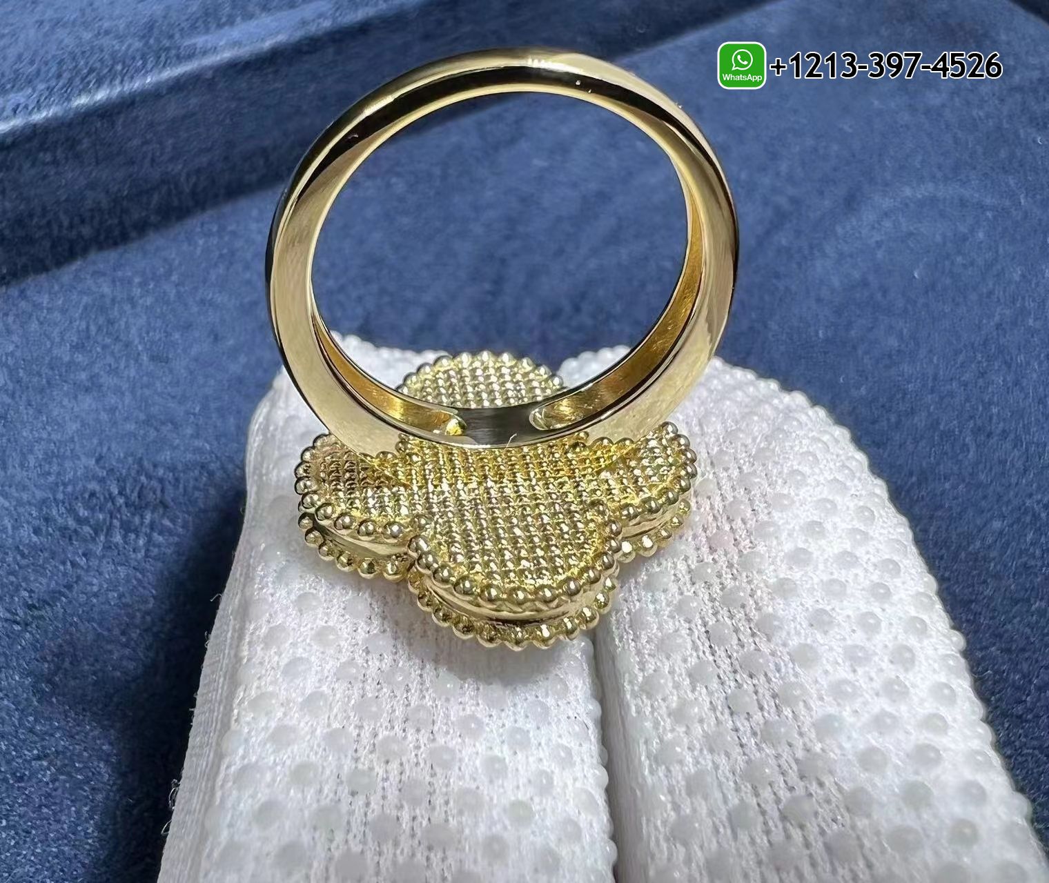 Van-Cleef-Arpels-18k-Yellow-Gold-Mother-of-Pearl-Magic-Alhambra-Ring-VCARF78900-5.jpg Real 1:1 High Quality 18k Gold Top Brand Jewelry Customized - High Quality 18k Gold and Diamond Luxury Distinctive Collection Designer Jewelry Customized Factory Price - Image 6