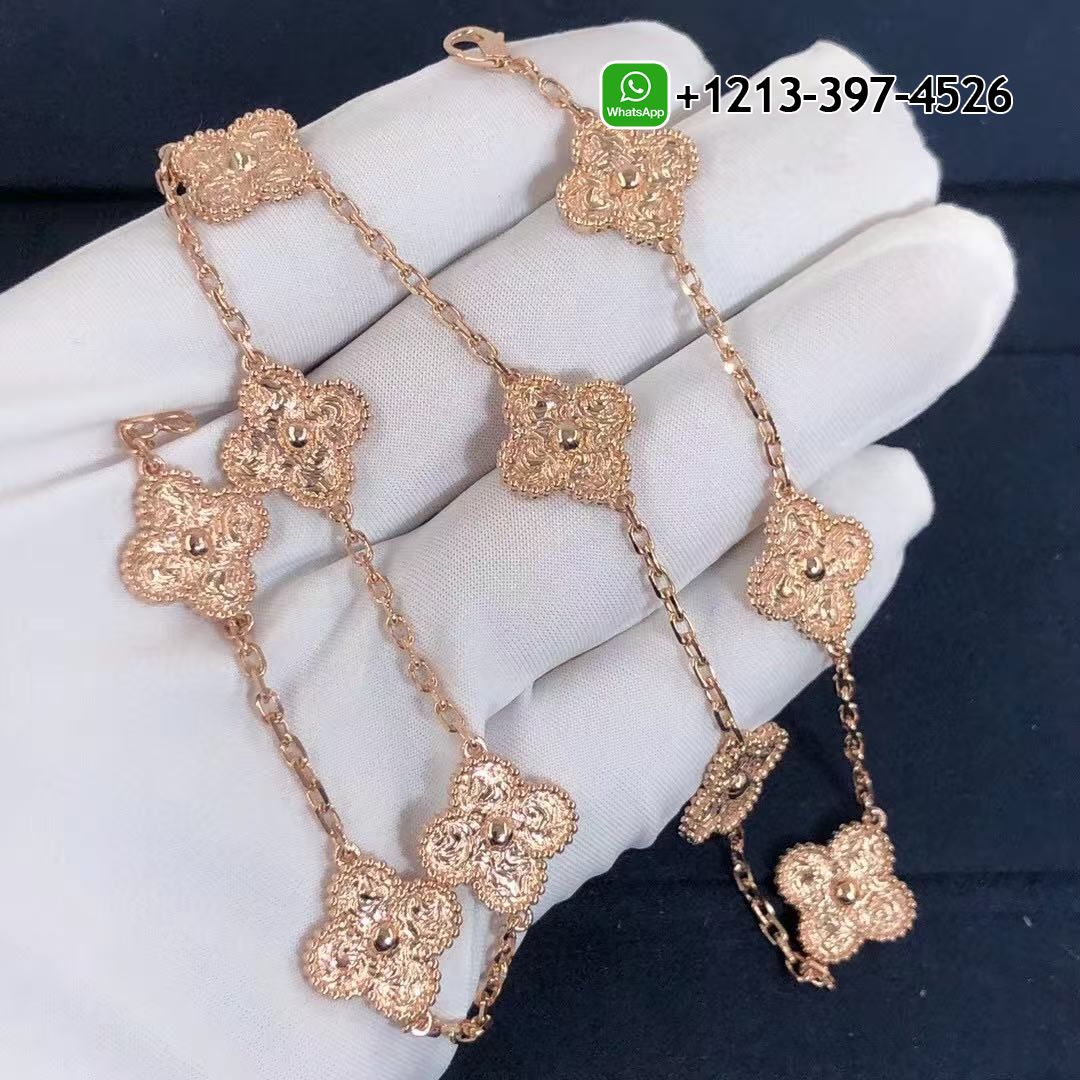 Van-Cleef-Arpels-18k-Yellow-Gold-Vintage-Alhambra-10-Motif-Necklace-VCARN9T100-2.jpg Custom Made Best Sellers Quality 1:1 Van Cleef & Arpels 18k Yellow Gold Vintage Alhambra 10 Motif Necklace - High Quality 18k Gold and Diamond Luxury Distinctive Collection Designer Jewelry Customized Factory Price - Image 3