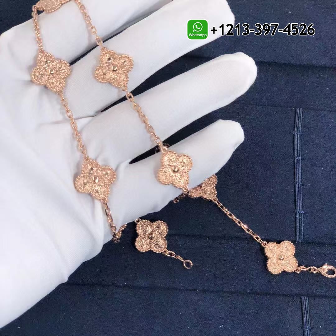 Van-Cleef-Arpels-18k-Yellow-Gold-Vintage-Alhambra-10-Motif-Necklace-VCARN9T100-6.jpg Custom Made Best Sellers Quality 1:1 Van Cleef & Arpels 18k Yellow Gold Vintage Alhambra 10 Motif Necklace - High Quality 18k Gold and Diamond Luxury Distinctive Collection Designer Jewelry Customized Factory Price - Image 7