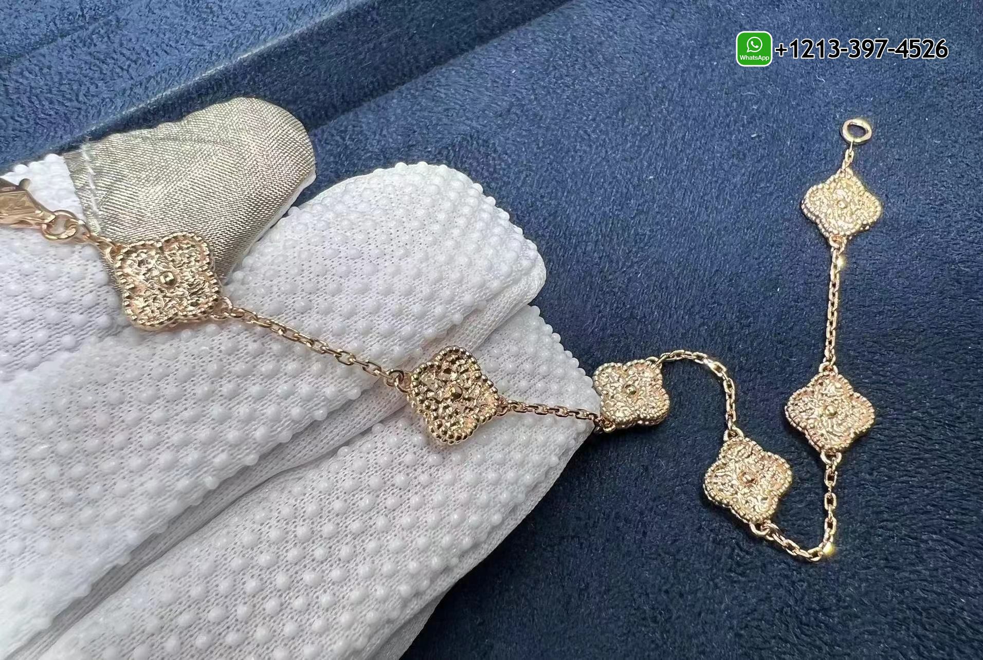 Van-Cleef-Arpels-6-Motifs-18K-Rose-Gold-Sweet-Alhambra-Bracelet-VCARO8DD00-2.jpg Custom Made 1:1 Top Quality Van Cleef & Arpels 6 Motifs 18K Rose Gold Sweet Alhambra Bracelet - High Quality 18k Gold and Diamond Luxury Distinctive Collection Designer Jewelry Customized Factory Price - Image 3