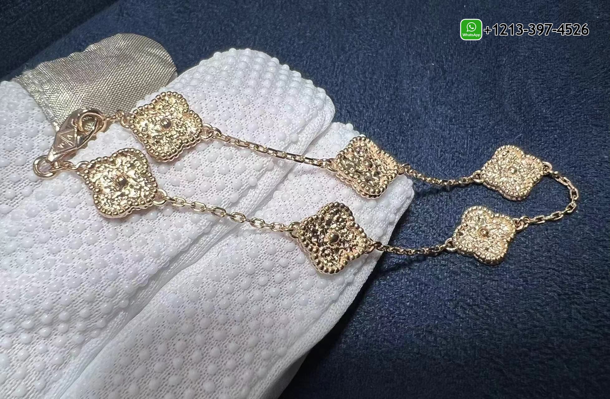 Van-Cleef-Arpels-6-Motifs-18K-Rose-Gold-Sweet-Alhambra-Bracelet-VCARO8DD00-3.jpg Custom Made 1:1 Top Quality Van Cleef & Arpels 6 Motifs 18K Rose Gold Sweet Alhambra Bracelet - High Quality 18k Gold and Diamond Luxury Distinctive Collection Designer Jewelry Customized Factory Price - Image 4