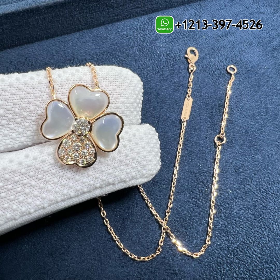 Van-Cleef-Arpels-Cosmos-18K-Rose-Gold-Diamond-Mother-of-Pearl-Medium-Model-Clip-Pendant-Necklace-VCARO5BV00-9.jpg Van Cleef & Arpels Cosmos 18K Rose Gold Diamond Mother of Pearl Medium Model Clip Pendant Necklace VCARO5BV00 - High Quality 18k Gold and Diamond Luxury Distinctive Collection Designer Jewelry Customized Factory Price - Image 10