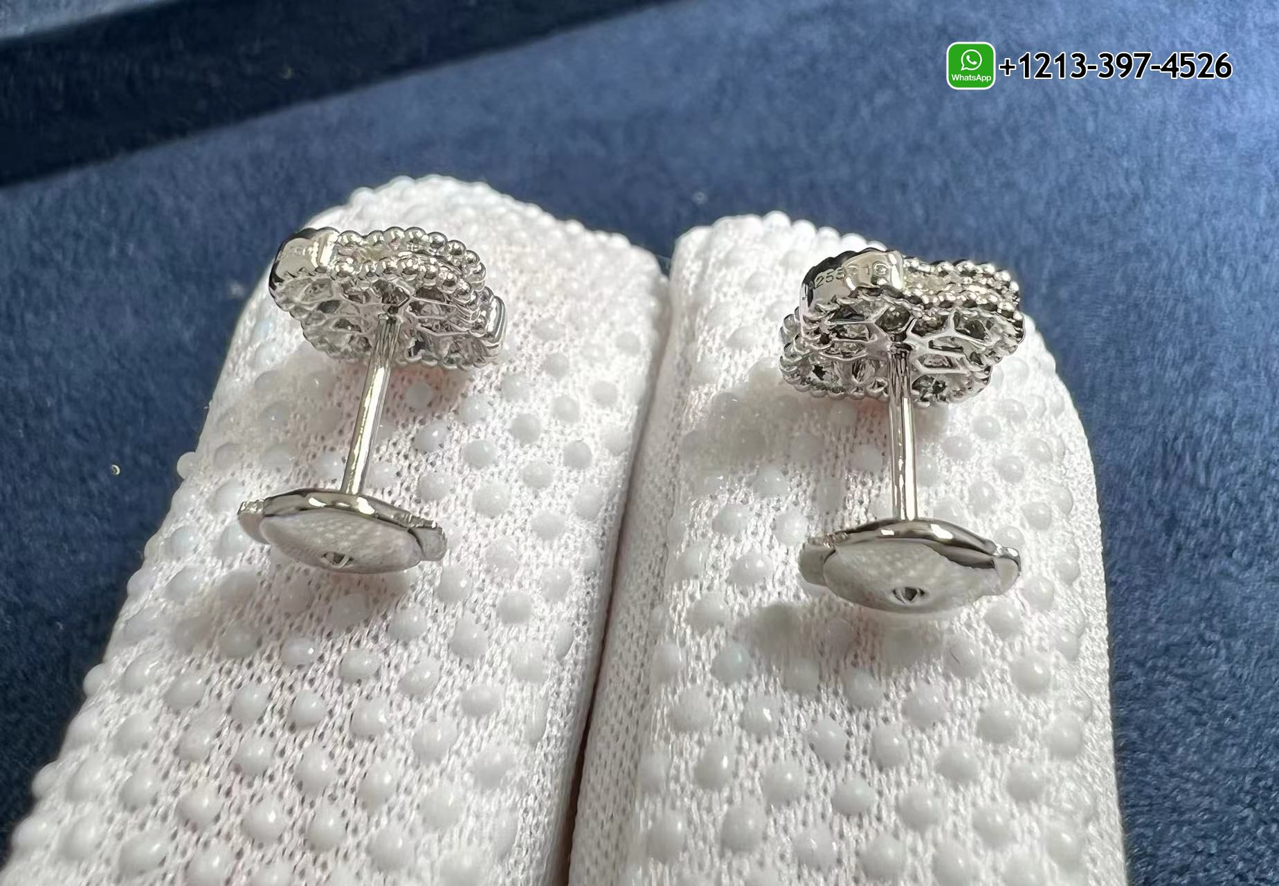 Van-Cleef-Arpels-Diamond-Paved-18K-White-Gold-Sweet-Alhambra-Earstuds-VCARO85500-3.jpg Custom Made Van Cleef & Arpels Diamond Paved 18K White Gold Sweet Alhambra Earstuds Replica - High Quality 18k Gold and Diamond Luxury Distinctive Collection Designer Jewelry Customized Factory Price - Image 4