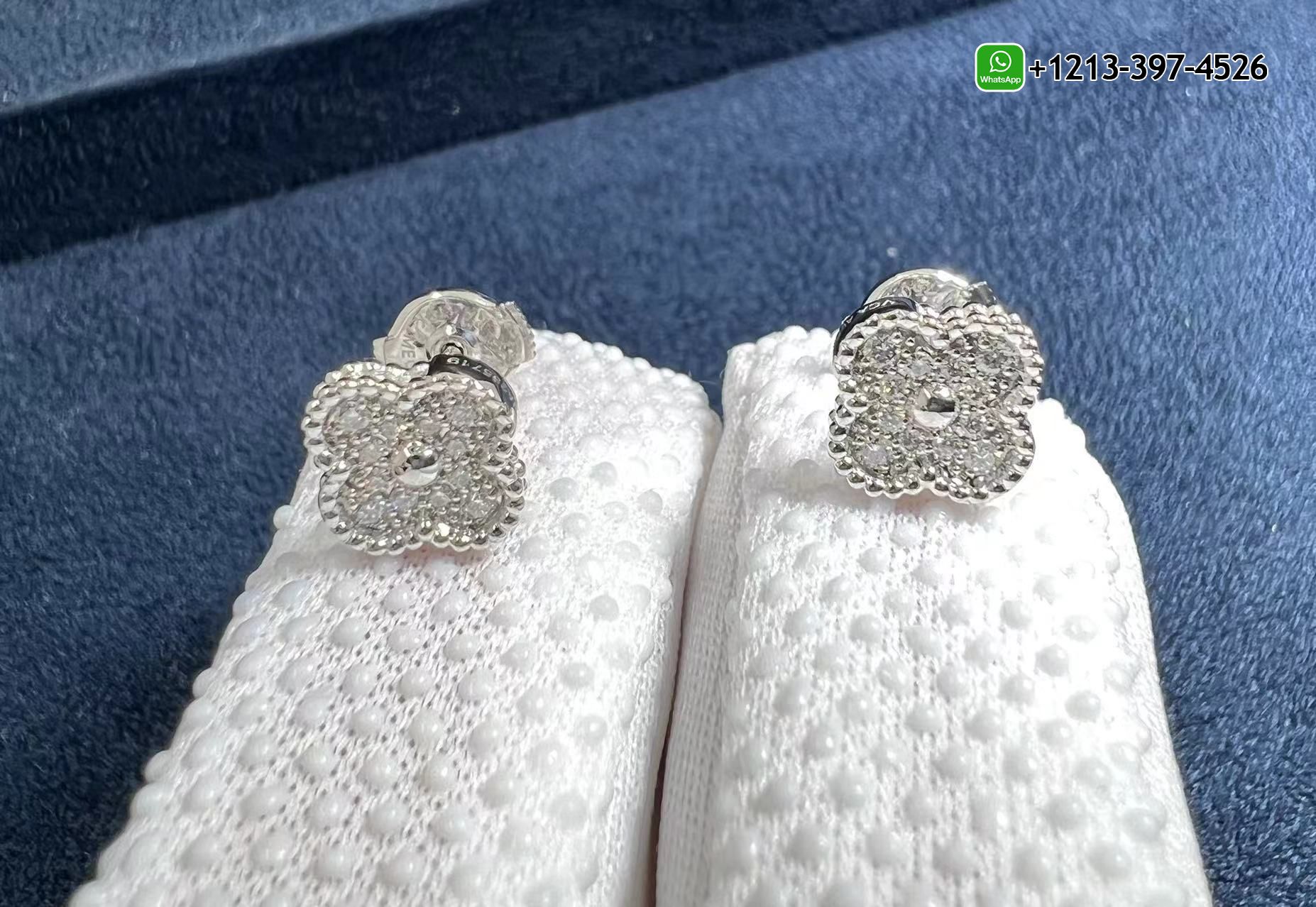 Van-Cleef-Arpels-Diamond-Paved-18K-White-Gold-Sweet-Alhambra-Earstuds-VCARO85500-5.jpg Custom Made Van Cleef & Arpels Diamond Paved 18K White Gold Sweet Alhambra Earstuds Replica - High Quality 18k Gold and Diamond Luxury Distinctive Collection Designer Jewelry Customized Factory Price - Image 6