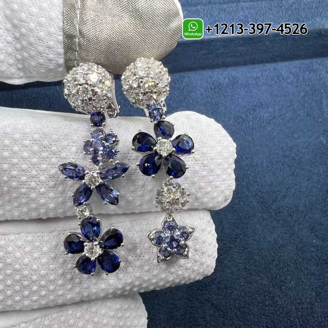 Van-Cleef-Arpels-Folie-des-Pres-Blue-Sapphire-Diamonds-18k-White-Gold-Earrings-VCARP05G00-1.jpg Custom Made Best Sellers Quality 1:1 Van Cleef & Arpels Folie des Pres Blue Sapphire Diamonds 18k White Gold Earrings - High Quality 18k Gold and Diamond Luxury Distinctive Collection Designer Jewelry Customized Factory Price - Image 2