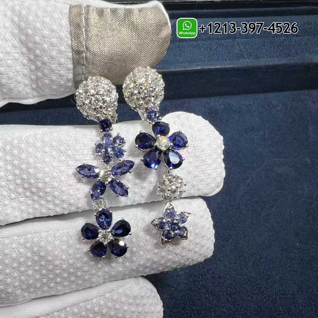 Van-Cleef-Arpels-Folie-des-Pres-Blue-Sapphire-Diamonds-18k-White-Gold-Earrings-VCARP05G00-2.jpg Custom Made Best Sellers Quality 1:1 Van Cleef & Arpels Folie des Pres Blue Sapphire Diamonds 18k White Gold Earrings - High Quality 18k Gold and Diamond Luxury Distinctive Collection Designer Jewelry Customized Factory Price - Image 3