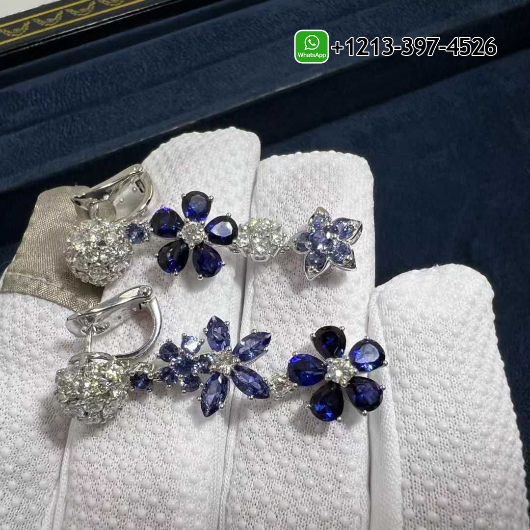 Van-Cleef-Arpels-Folie-des-Pres-Blue-Sapphire-Diamonds-18k-White-Gold-Earrings-VCARP05G00-3.jpg Custom Made Best Sellers Quality 1:1 Van Cleef & Arpels Folie des Pres Blue Sapphire Diamonds 18k White Gold Earrings - High Quality 18k Gold and Diamond Luxury Distinctive Collection Designer Jewelry Customized Factory Price - Image 4