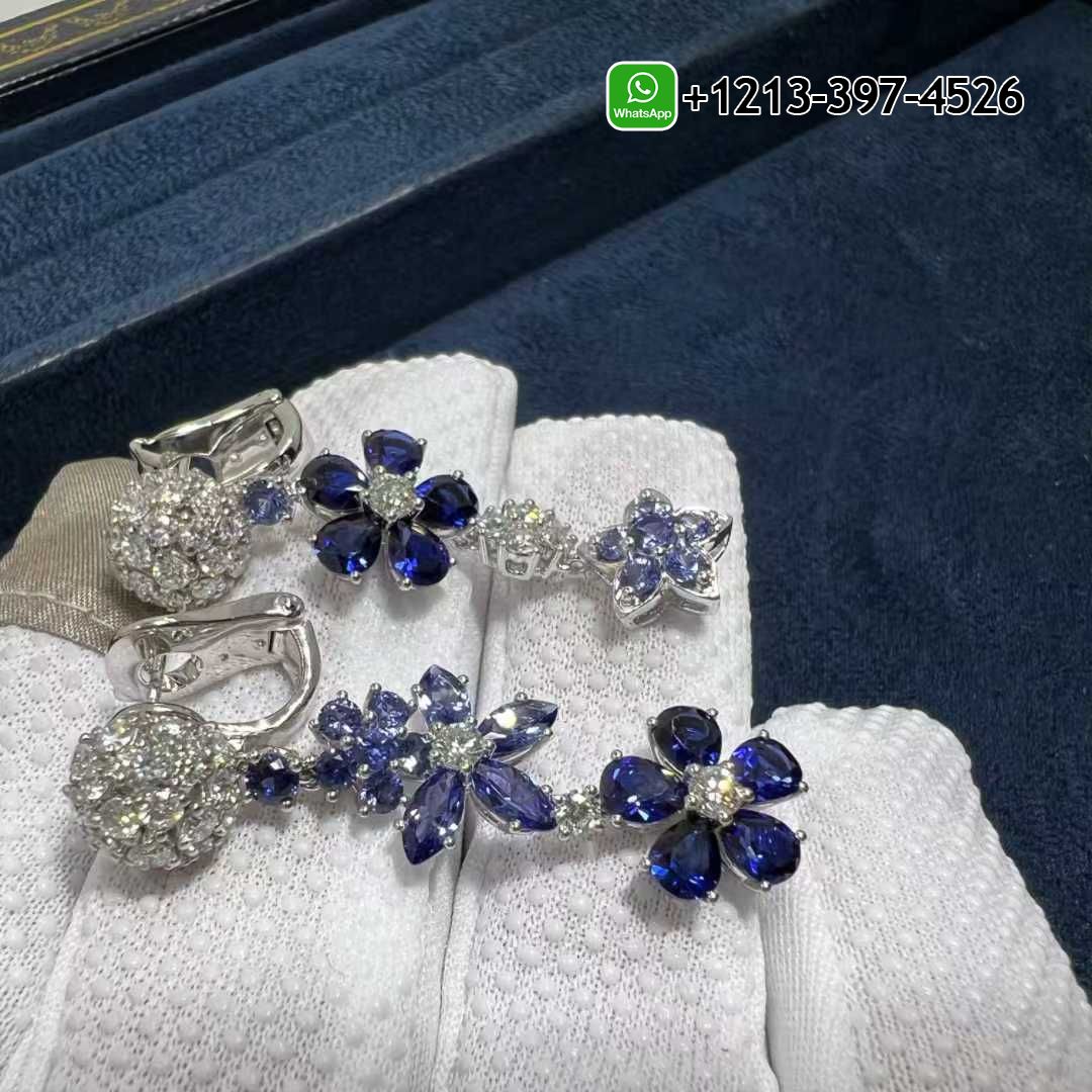 Van-Cleef-Arpels-Folie-des-Pres-Blue-Sapphire-Diamonds-18k-White-Gold-Earrings-VCARP05G00-4.jpg Custom Made Best Sellers Quality 1:1 Van Cleef & Arpels Folie des Pres Blue Sapphire Diamonds 18k White Gold Earrings - High Quality 18k Gold and Diamond Luxury Distinctive Collection Designer Jewelry Customized Factory Price - Image 5