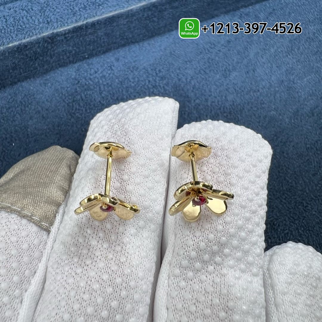 Van-Cleef-Arpels-Frivole-18K-Yellow-Gold-Ruby-Mini-Model-Stud-Earrings-VCARP0J300-1.jpg Top Quality Van Cleef & Arpels Frivole 18K Yellow Gold Ruby Mini Model Stud Earrings - High Quality 18k Gold and Diamond Luxury Distinctive Collection Designer Jewelry Customized Factory Price - Image 2