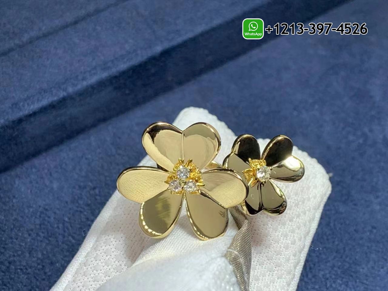 Van-Cleef-Arpels-Frivole-18k-Yellow-Gold-Diamond-Flower-Between-the-Finger-Ring-VCARB67600-1.jpg Best Sellers 1:1 Quality Cheap Custom Made Van Cleef & Arpels Frivole 18k Yellow Gold Diamond Flower Between the Finger Ring - High Quality 18k Gold and Diamond Luxury Distinctive Collection Designer Jewelry Customized Factory Price - Image 2