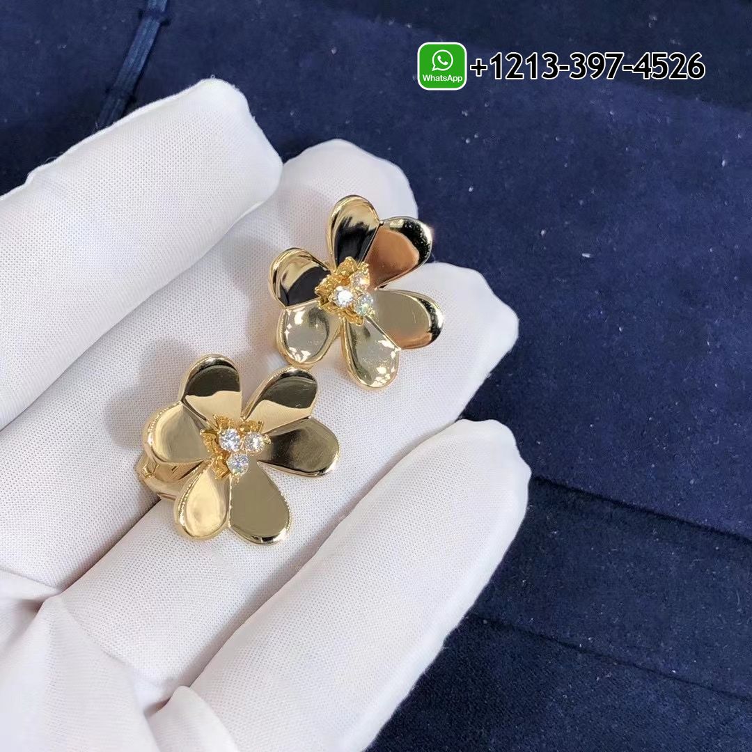 Van-Cleef-Arpels-Frivole-Diamond-18k-Yellow-Gold-Large-Model-Earrings-VCARB65900-1.jpg Custom Made Best Quality 1:1 Van Cleef & Arpels Frivole Diamond 18k Yellow Gold Large Model Earrings - High Quality 18k Gold and Diamond Luxury Distinctive Collection Designer Jewelry Customized Factory Price - Image 2
