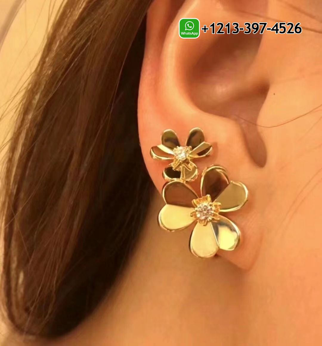 Van-Cleef-Arpels-Frivole-Diamond-18k-Yellow-Gold-Large-Model-Earrings-VCARB65900-3.jpg Custom Made Best Quality 1:1 Van Cleef & Arpels Frivole Diamond 18k Yellow Gold Large Model Earrings - High Quality 18k Gold and Diamond Luxury Distinctive Collection Designer Jewelry Customized Factory Price - Image 7