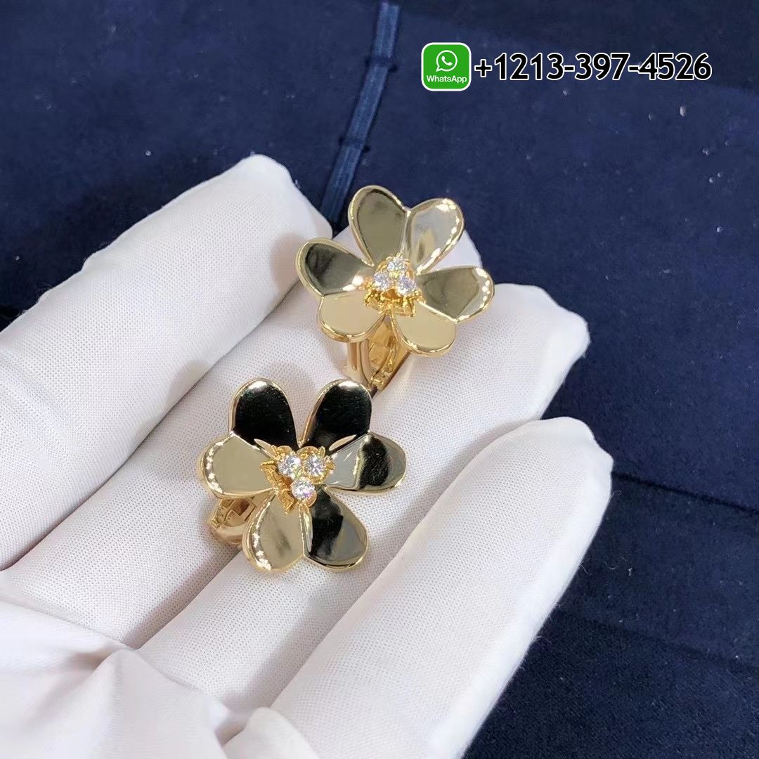 Van-Cleef-Arpels-Frivole-Diamond-18k-Yellow-Gold-Large-Model-Earrings-VCARB65900-4.jpg Custom Made Best Quality 1:1 Van Cleef & Arpels Frivole Diamond 18k Yellow Gold Large Model Earrings - High Quality 18k Gold and Diamond Luxury Distinctive Collection Designer Jewelry Customized Factory Price - Image 4