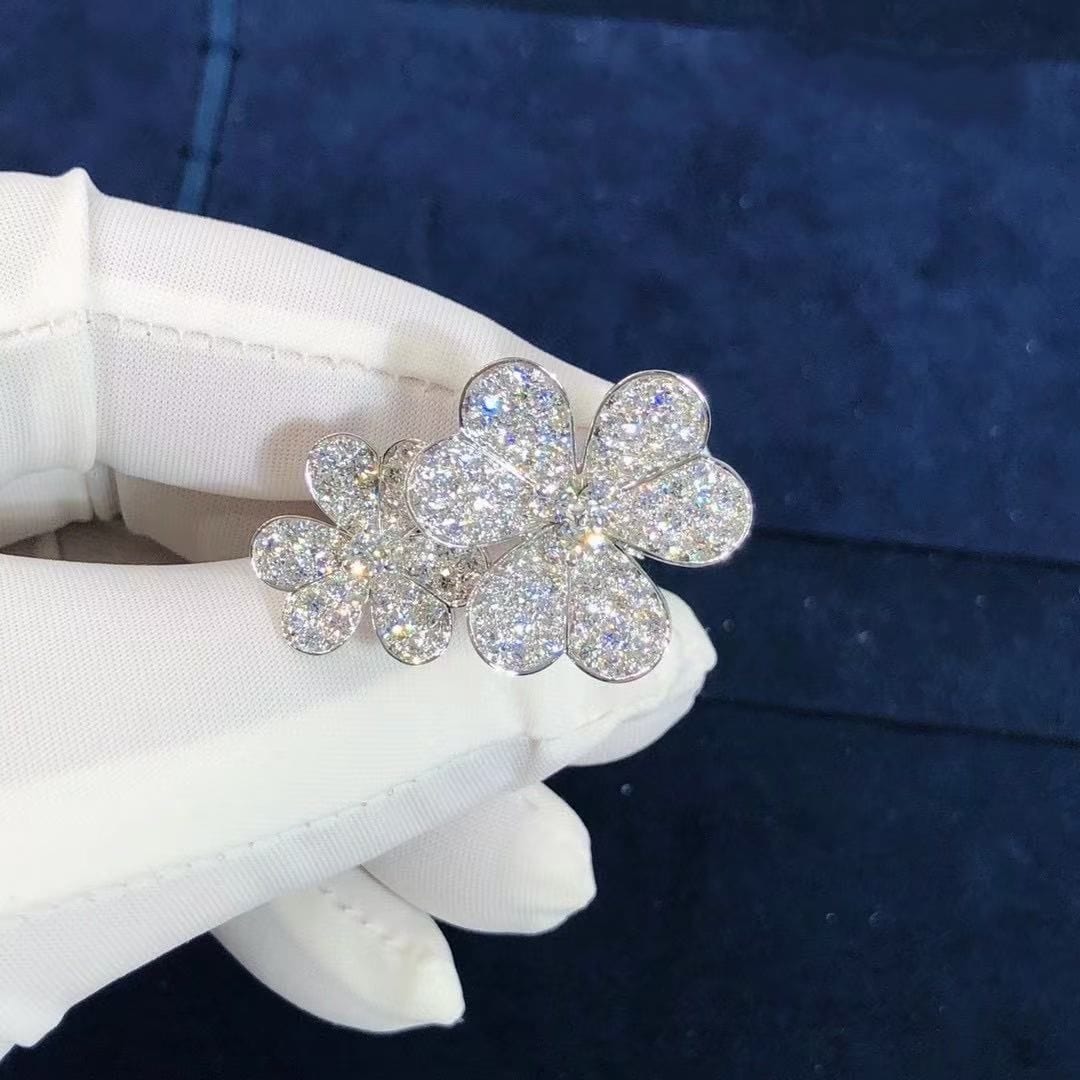 van cleef arpels frivole pave diamond 18k white gold between the finger ring vcarb67500 2
