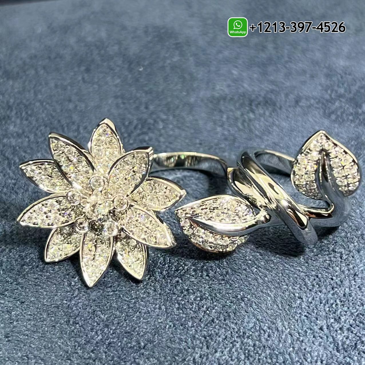 Van-Cleef-Arpels-Lotus-Between-The-Finger-18k-White-Gold-Pave-Diamond-Ring-VCARP1ND00-2.jpg Custom Made Best Quality 1:1 Van Cleef & Arpels Lotus Between The Finger 18k White Gold Pave Diamond Ring - High Quality 18k Gold and Diamond Luxury Distinctive Collection Designer Jewelry Customized Factory Price - Image 3