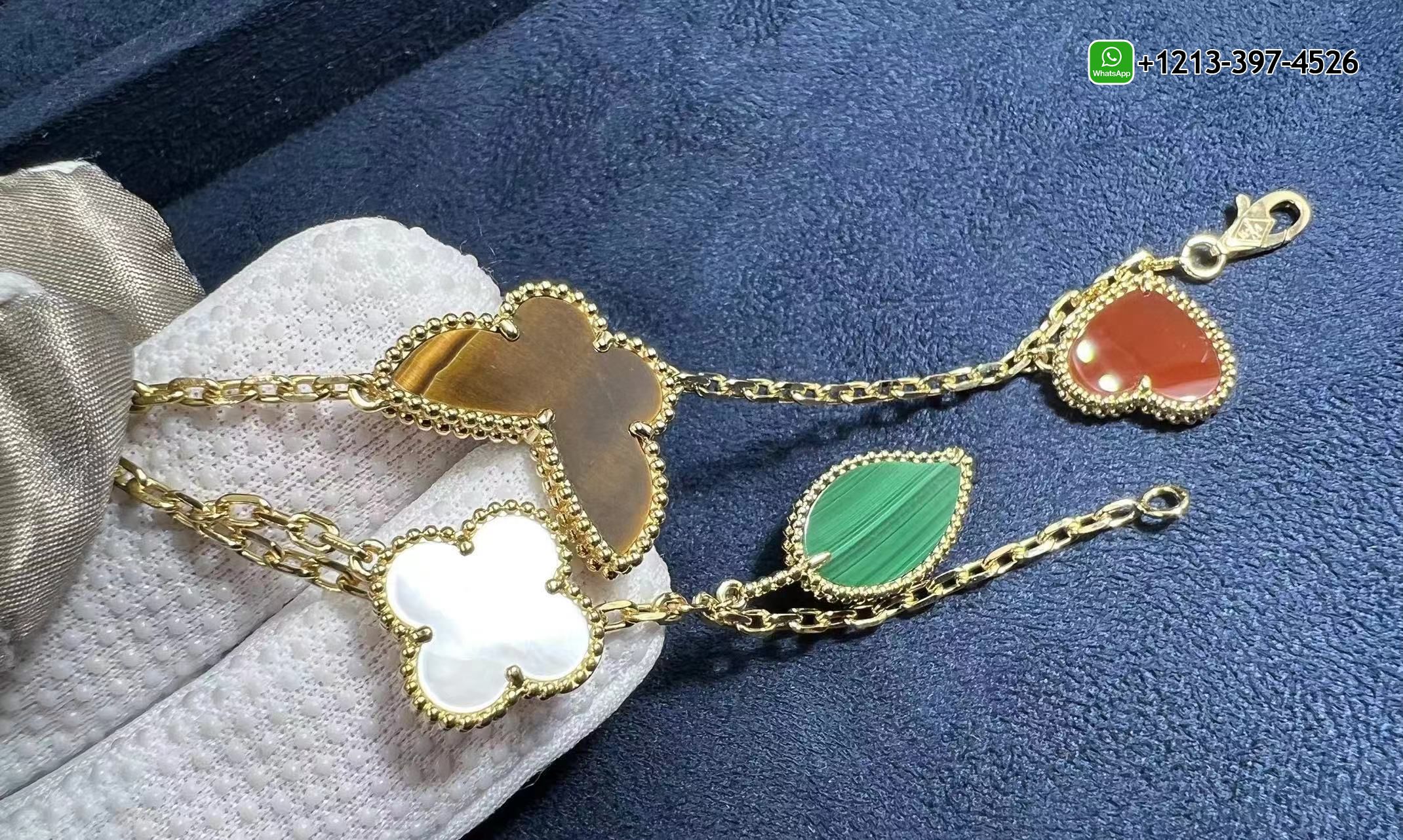 Van-Cleef-Arpels-Lucky-Alhambra-18k-Yellow-Gold-4-Motifs-Bracelet-VCARD79600-3.jpg Custom Made Best Sellers Quality 1:1 Copy Van Cleef & Arpels Lucky Alhambra 18k Yellow Gold 4 Motifs Bracelet - High Quality 18k Gold and Diamond Luxury Distinctive Collection Designer Jewelry Customized Factory Price - Image 4