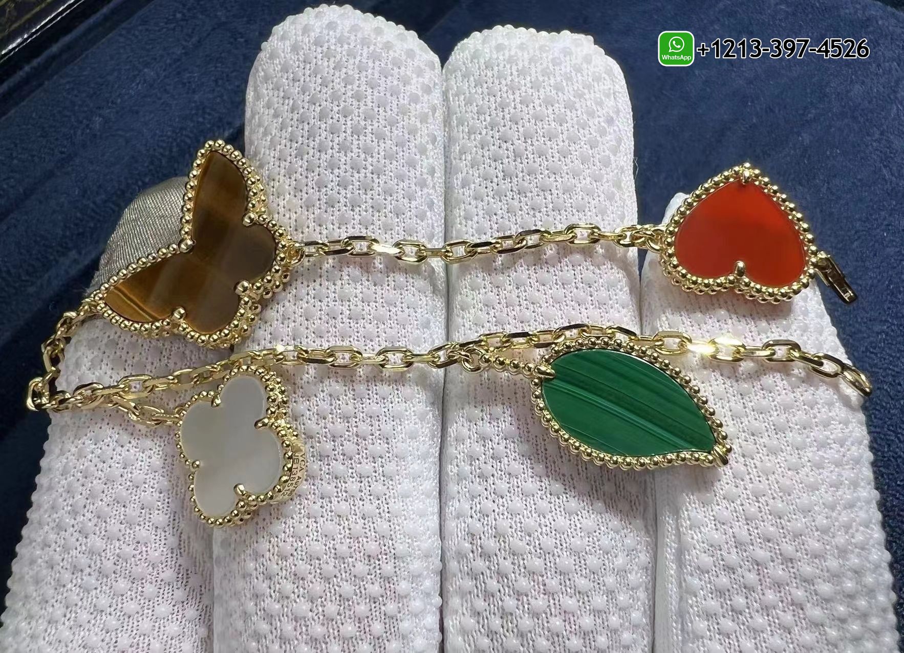 Van-Cleef-Arpels-Lucky-Alhambra-18k-Yellow-Gold-4-Motifs-Bracelet-VCARD79600-4.jpg Custom Made Best Sellers Quality 1:1 Copy Van Cleef & Arpels Lucky Alhambra 18k Yellow Gold 4 Motifs Bracelet - High Quality 18k Gold and Diamond Luxury Distinctive Collection Designer Jewelry Customized Factory Price - Image 5