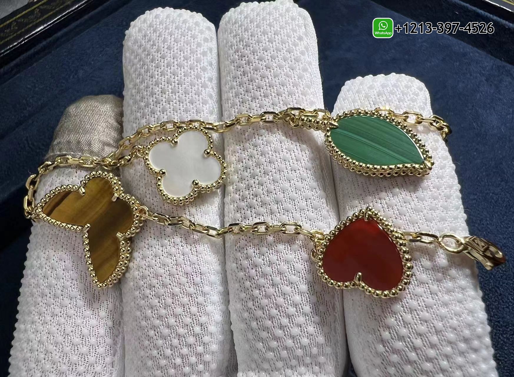 Van-Cleef-Arpels-Lucky-Alhambra-18k-Yellow-Gold-4-Motifs-Bracelet-VCARD79600-5.jpg Custom Made Best Sellers Quality 1:1 Copy Van Cleef & Arpels Lucky Alhambra 18k Yellow Gold 4 Motifs Bracelet - High Quality 18k Gold and Diamond Luxury Distinctive Collection Designer Jewelry Customized Factory Price - Image 6