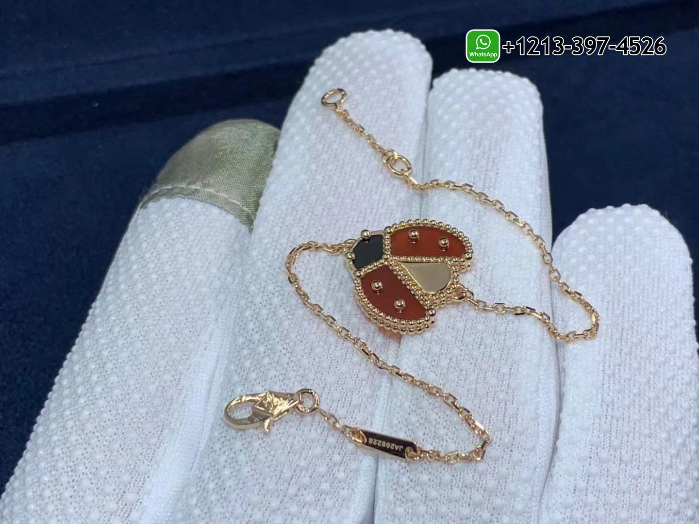 Van-Cleef-Arpels-Lucky-Spring-18K-Rose-Gold-Carnelian-Onyx-Open-Wings-Ladybug-Bracelet-4.jpg Best Sellers 1:1 Quality Cheap Custom Made Van Cleef & Arpels Lucky Spring 18K Rose Gold Carnelian & Onyx Open Wings Ladybug Bracelet - High Quality 18k Gold and Diamond Luxury Distinctive Collection Designer Jewelry Customized Factory Price - Image 5