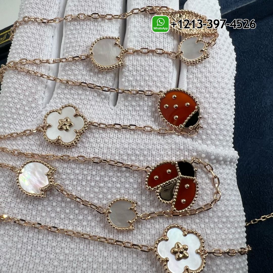 Van-Cleef-Arpels-Lucky-Spring-18k-Rose-Gold-15-Motifs-Carnelian-Mother-of-Pearl-Onyx-Long-Necklace-VCARP7RR00-1.jpg Custom Made Best Sellers Quality 1:1 Van Cleef & Arpels 18K Rose Gold Mother of Pearl Carnelian Onyx 15 Motifs Lucky Spring Long Necklace - High Quality 18k Gold and Diamond Luxury Distinctive Collection Designer Jewelry Customized Factory Price - Image 2