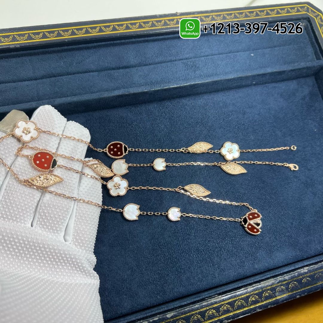 Van-Cleef-Arpels-Lucky-Spring-18k-Rose-Gold-15-Motifs-Carnelian-Mother-of-Pearl-Onyx-Long-Necklace-VCARP7RR00-3-2.jpg Custom Made Best Sellers Quality 1:1 Van Cleef & Arpels 18K Rose Gold Mother of Pearl Carnelian Onyx 15 Motifs Lucky Spring Long Necklace - High Quality 18k Gold and Diamond Luxury Distinctive Collection Designer Jewelry Customized Factory Price - Image 4