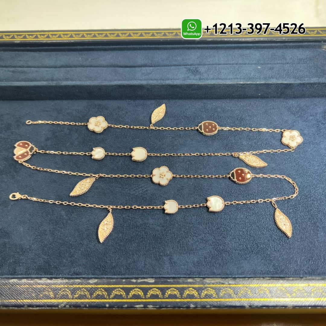 Van-Cleef-Arpels-Lucky-Spring-18k-Rose-Gold-15-Motifs-Carnelian-Mother-of-Pearl-Onyx-Long-Necklace-VCARP7RR00-6.jpg Custom Made Best Sellers Quality 1:1 Van Cleef & Arpels 18K Rose Gold Mother of Pearl Carnelian Onyx 15 Motifs Lucky Spring Long Necklace - High Quality 18k Gold and Diamond Luxury Distinctive Collection Designer Jewelry Customized Factory Price - Image 7