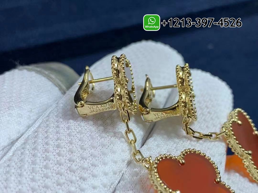 Van-Cleef-Arpels-Magic-Alhambra-18k-Yellow-Gold-Carnelian-and-Tigers-Eye-2-Motifs-Earrings-VCARN5JR00-3.jpg Best Sellers 1:1 Quality Cheap Custom Made Van Cleef & Arpels Magic Alhambra 18k Yellow Gold Carnelian and Tiger’s Eye 2 Motifs Earrings - High Quality 18k Gold and Diamond Luxury Distinctive Collection Designer Jewelry Customized Factory Price - Image 4