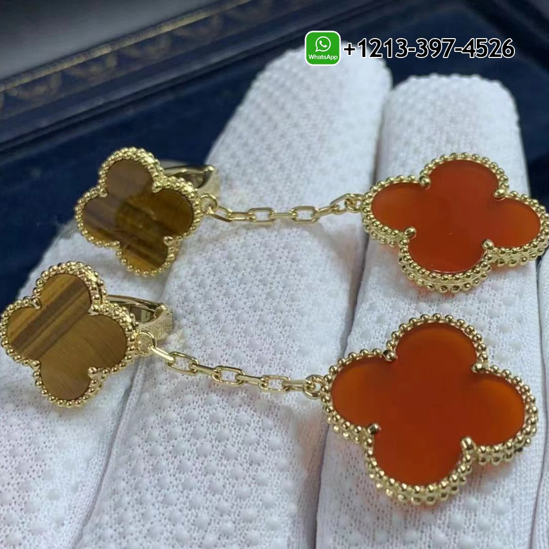 Van-Cleef-Arpels-Magic-Alhambra-18k-Yellow-Gold-Carnelian-and-Tigers-Eye-2-Motifs-Earrings-VCARN5JR00.jpg Best Sellers 1:1 Quality Cheap Custom Made Van Cleef & Arpels Magic Alhambra 18k Yellow Gold Carnelian and Tiger’s Eye 2 Motifs Earrings - High Quality 18k Gold and Diamond Luxury Distinctive Collection Designer Jewelry Customized Factory Price