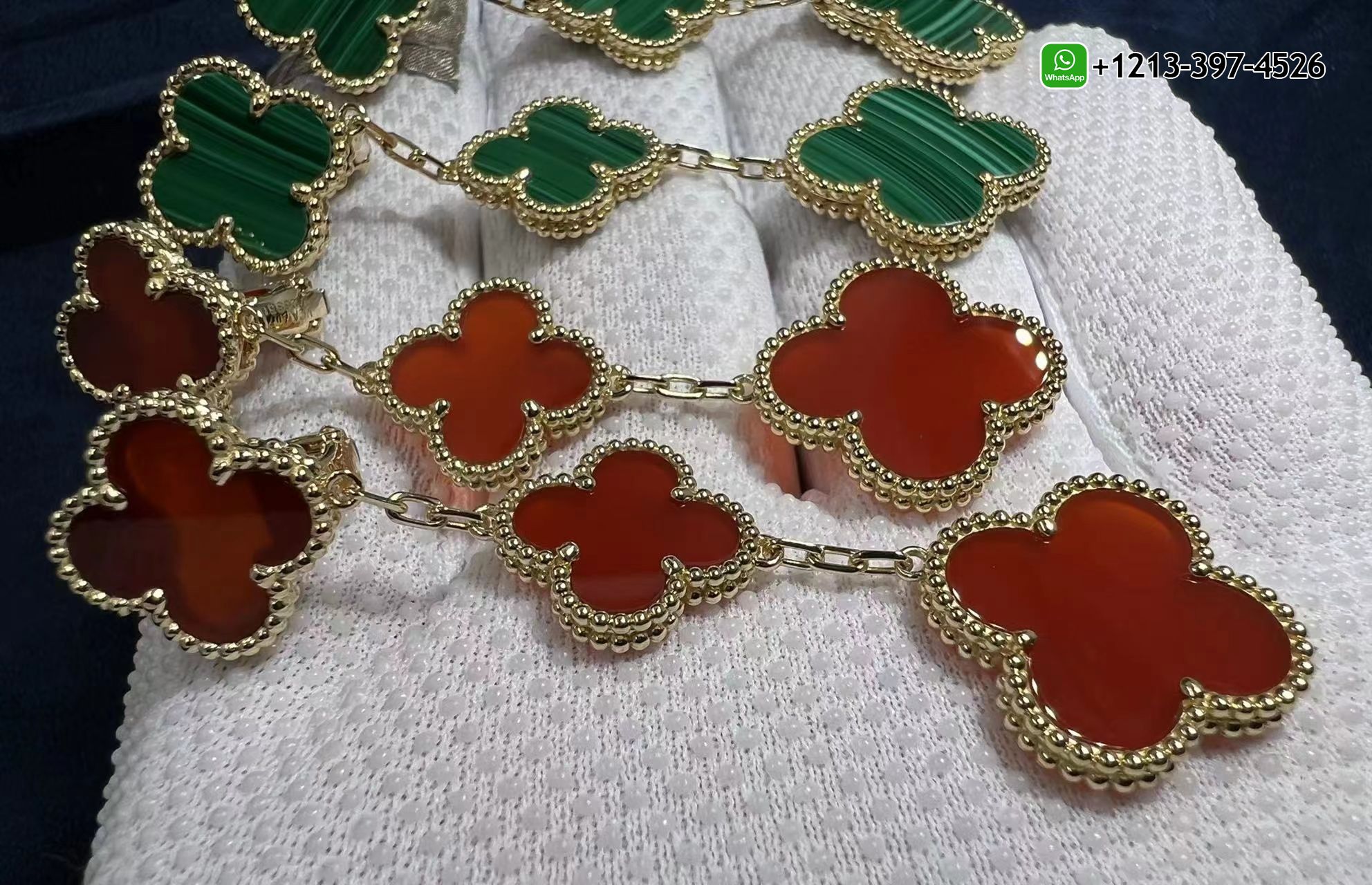 Van-Cleef-Arpels-Magic-Alhambra-3-Motif-Malachite-18K-Yellow-Gold-Long-Earrings-VCARO2AG00-3.jpg Best Sellers 1:1 Quality Cheap Custom Made Van Cleef & Arpels Magic Alhambra 3 Motif Malachite 18K Yellow Gold Long Earrings - High Quality 18k Gold and Diamond Luxury Distinctive Collection Designer Jewelry Customized Factory Price - Image 4