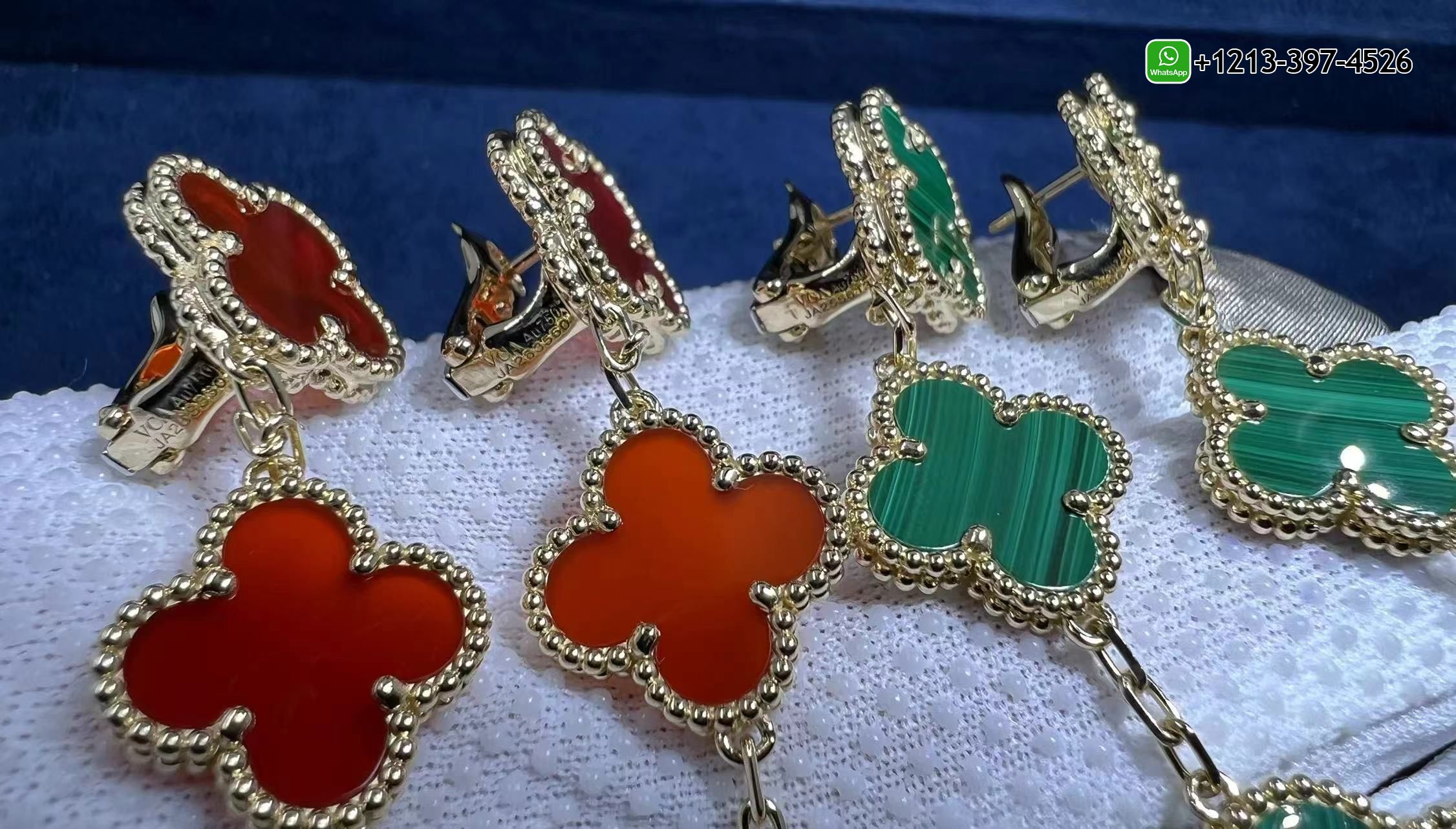 Van-Cleef-Arpels-Magic-Alhambra-3-Motif-Malachite-18K-Yellow-Gold-Long-Earrings-VCARO2AG00-5.jpg Best Sellers 1:1 Quality Cheap Custom Made Van Cleef & Arpels Magic Alhambra 3 Motif Malachite 18K Yellow Gold Long Earrings - High Quality 18k Gold and Diamond Luxury Distinctive Collection Designer Jewelry Customized Factory Price - Image 6