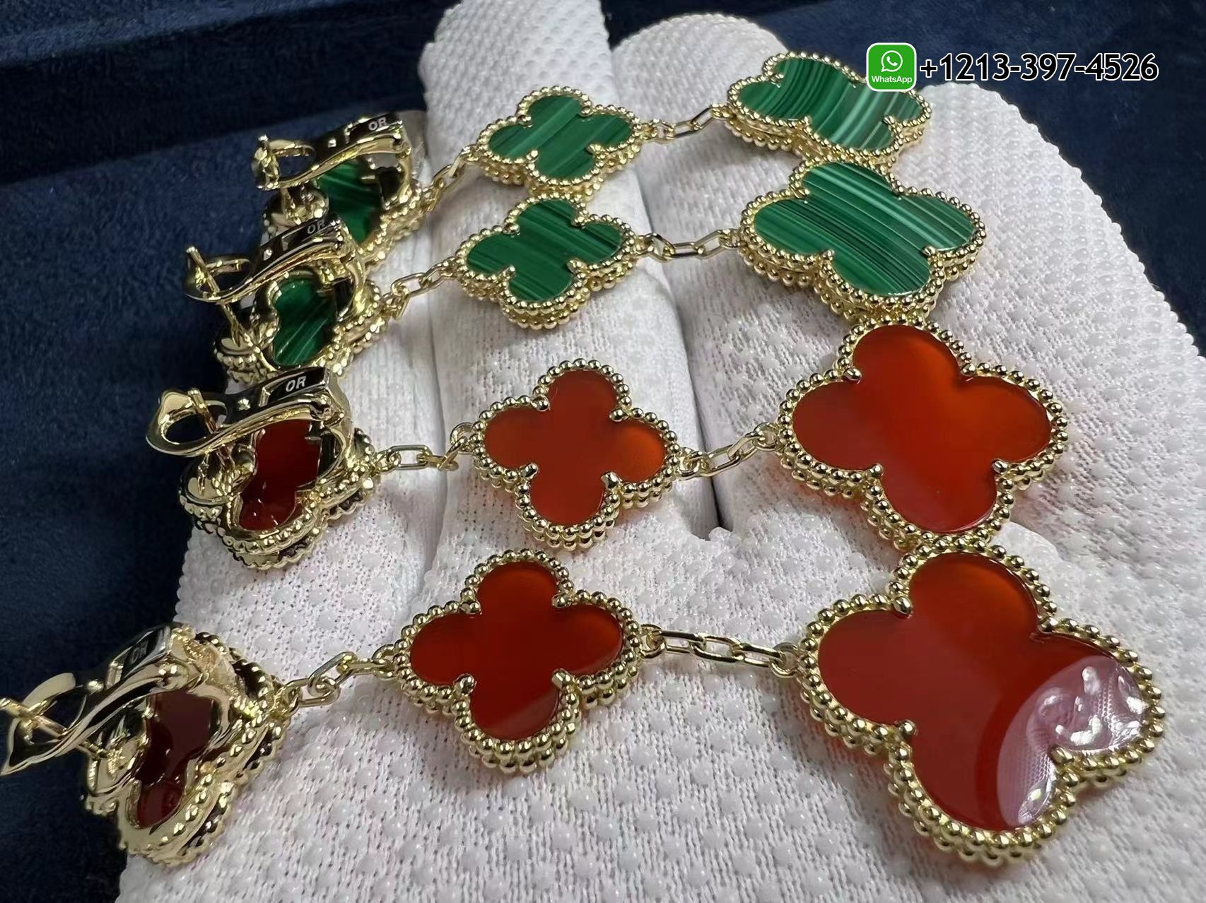 Van-Cleef-Arpels-Magic-Alhambra-3-Motif-Malachite-18K-Yellow-Gold-Long-Earrings-VCARO2AG00-6.jpg Best Sellers 1:1 Quality Cheap Custom Made Van Cleef & Arpels Magic Alhambra 3 Motif Malachite 18K Yellow Gold Long Earrings - High Quality 18k Gold and Diamond Luxury Distinctive Collection Designer Jewelry Customized Factory Price - Image 7