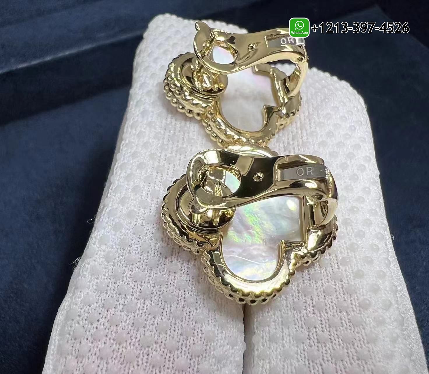 Van-Cleef-Arpels-Magic-Alhambra-Mother-of-Pearl-18k-Yellow-Gold-Earrings-VCARA43700-4.jpg Custom Made Best Sellers Quality 1:1 Van Cleef & Arpels Magic Alhambra Mother of Pearl 18k Yellow Gold Earrings - High Quality 18k Gold and Diamond Luxury Distinctive Collection Designer Jewelry Customized Factory Price - Image 5