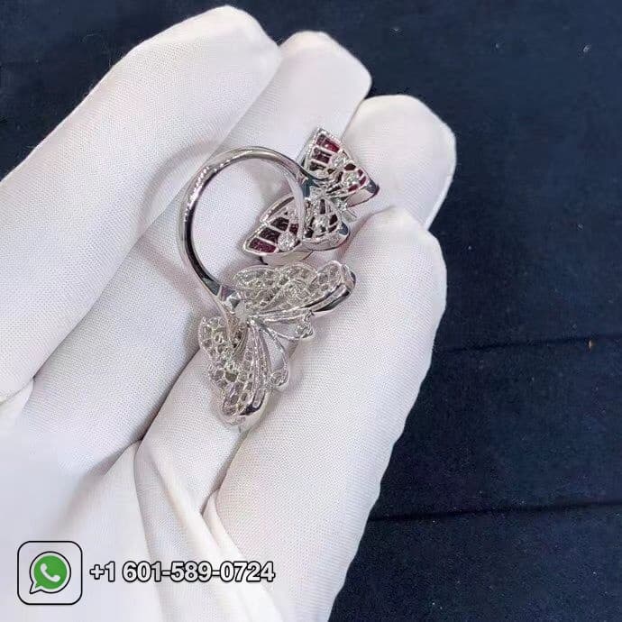 van cleef arpels mystery set ruby diamonds two flying butterfly between the finger ring vcarf27100 7