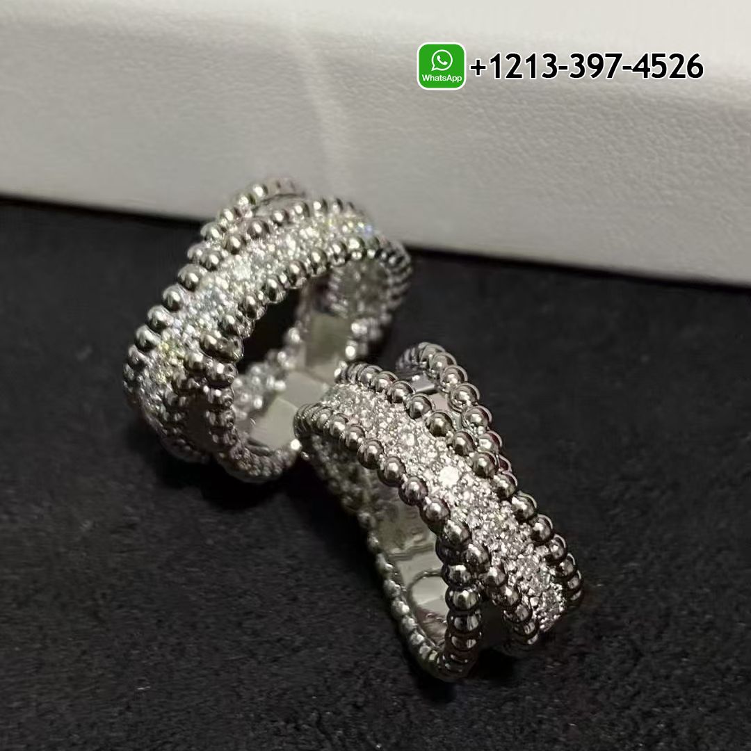 Van-Cleef-Arpels-Perlee-18K-White-Gold-Diamonds-Duo-Ring-VCARP9XQ00-1.jpg Custom Made Best Sellers Quality 1:1 Van Cleef & Arpels Perlée 18K White Gold Diamonds Duo Ring - High Quality 18k Gold and Diamond Luxury Distinctive Collection Designer Jewelry Customized Factory Price - Image 2