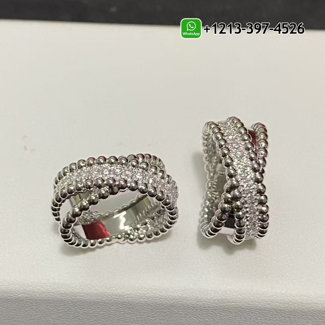 Van-Cleef-Arpels-Perlee-18K-White-Gold-Diamonds-Duo-Ring-VCARP9XQ00-2.jpg Custom Made Best Sellers Quality 1:1 Van Cleef & Arpels Perlée 18K White Gold Diamonds Duo Ring - High Quality 18k Gold and Diamond Luxury Distinctive Collection Designer Jewelry Customized Factory Price - Image 3