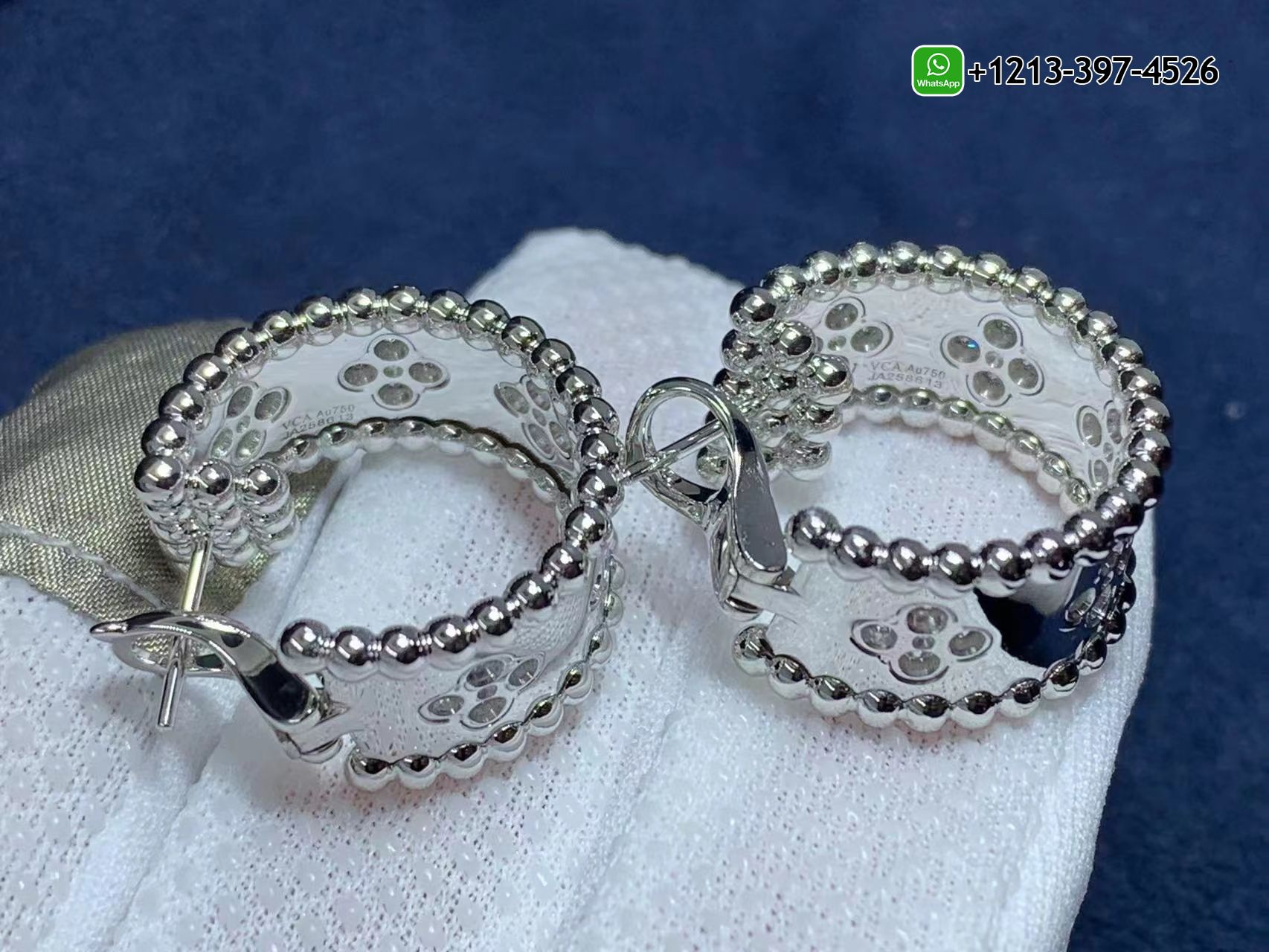 Van-Cleef-Arpels-Perlee-Clovers-18K-White-Gold-Diamond-Hoop-Earrings-VCARO2ML00-3.jpg Custom Made Best Quality 1:1 Van Cleef & Arpels Perlée Clovers 18K White Gold Diamond Hoop Earrings - High Quality 18k Gold and Diamond Luxury Distinctive Collection Designer Jewelry Customized Factory Price - Image 4