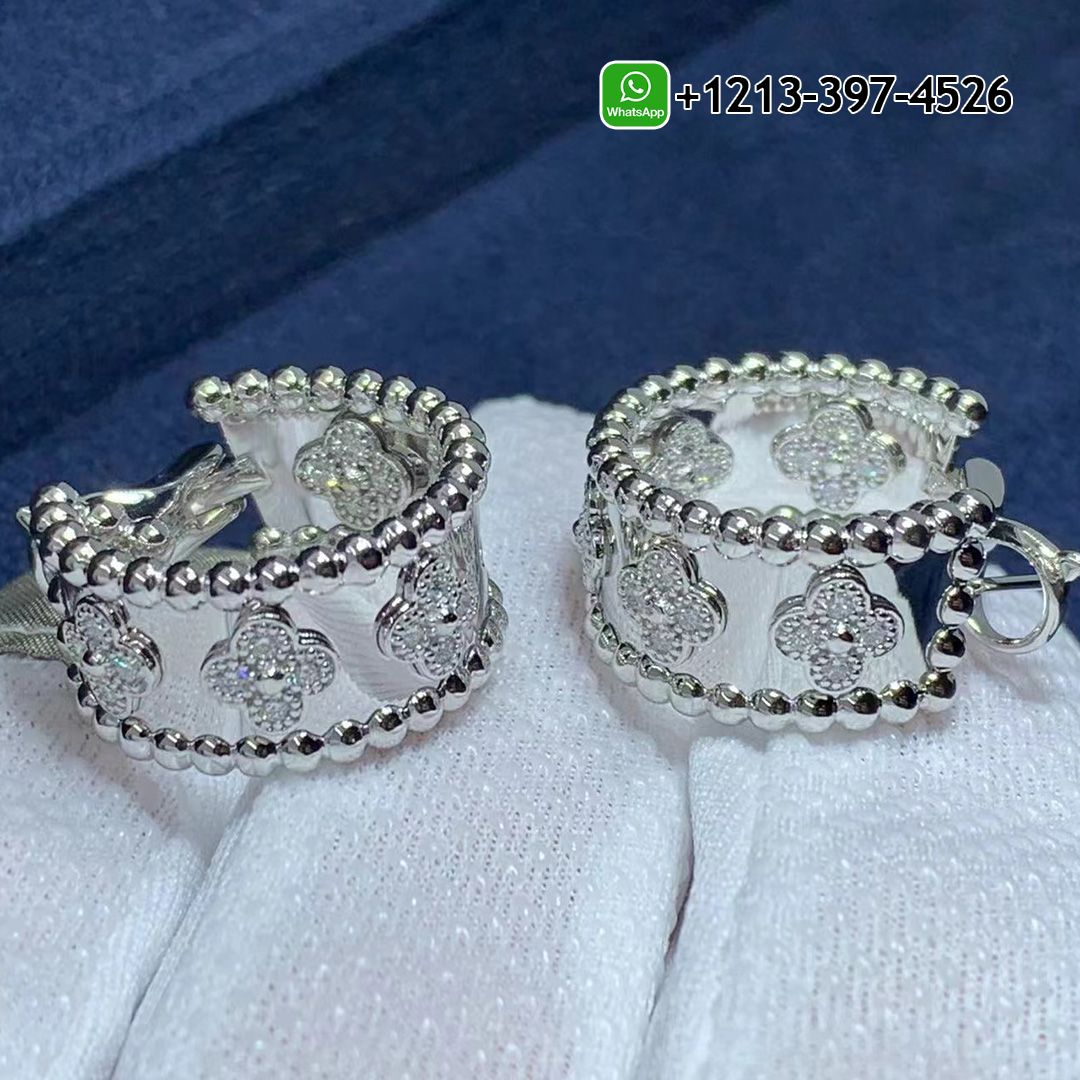 Van-Cleef-Arpels-Perlee-Clovers-18K-White-Gold-Diamond-Hoop-Earrings-VCARO2ML00.jpg Custom Made Best Quality 1:1 Van Cleef & Arpels Perlée Clovers 18K White Gold Diamond Hoop Earrings - High Quality 18k Gold and Diamond Luxury Distinctive Collection Designer Jewelry Customized Factory Price