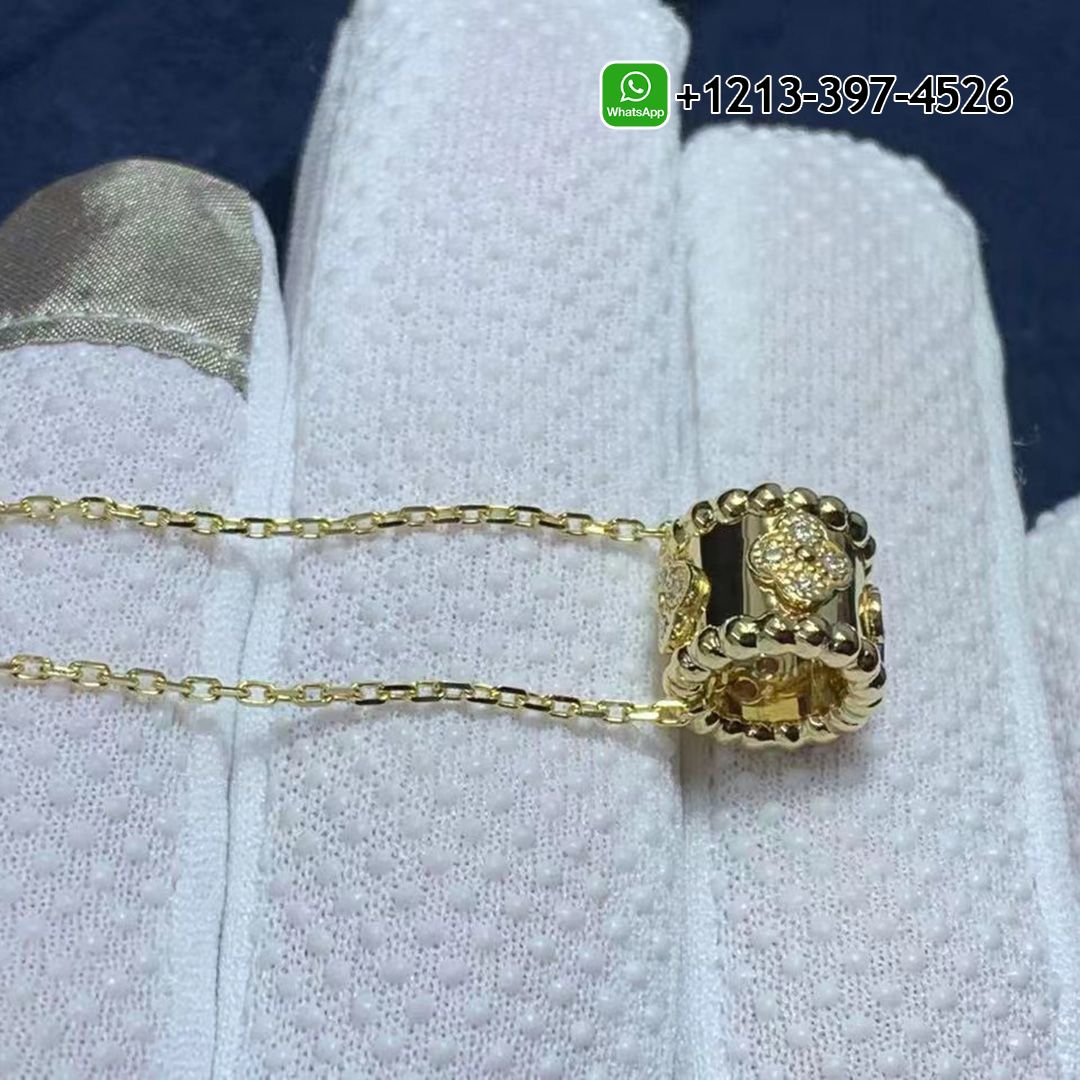 Best Sellers 1:1 Quality Cheap Custom Made Van Cleef & Arpels Perlée Clovers 18K Yellow Gold Diamond Pendant Necklace - High Quality 18k Gold and Diamond Luxury Distinctive Collection Designer Jewelry Customized Factory Price Van Cleef Arpels Perlee Clovers 18K Yellow Gold Diamond Pendant Necklace VCARO3YG00