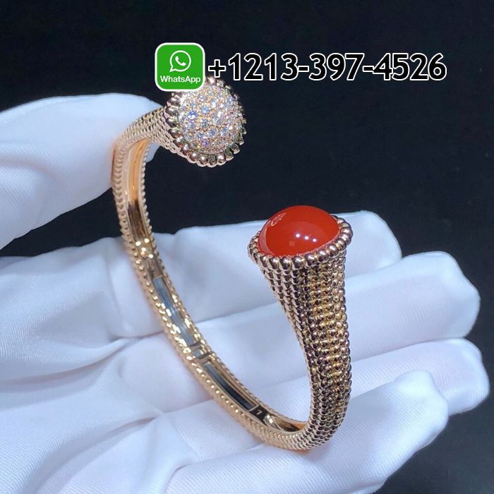 Van-Cleef-Arpels-Perlee-Couleurs-18K-Rose-Gold-Carnelian-Diamonds-Medium-Model-Bracelet-VCARP27400-1.jpg Custom Made Best Quality 1:1 Van Cleef & Arpels Perlée Couleurs 18K Rose Gold Carnelian Diamonds Medium Model Bracelet - High Quality 18k Gold and Diamond Luxury Distinctive Collection Designer Jewelry Customized Factory Price - Image 2